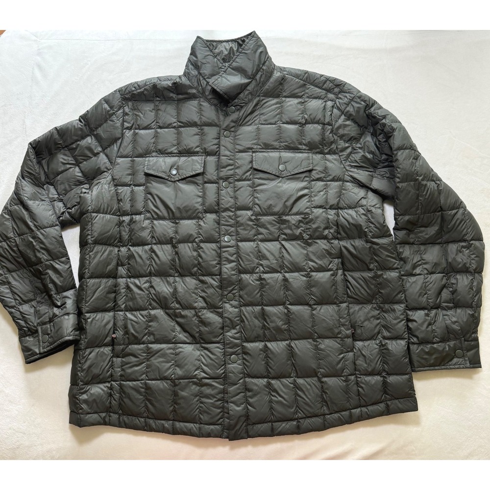Hawke & Co Puffer Jacket Mens XXL Green Down Quilted Performance HEN1135S